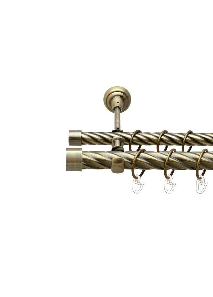 Карниз Заглушка металлический двухрядный открытая скрученная труба Антик 25\19 мм 160 см (00-00025756) ORVIT (300842488)