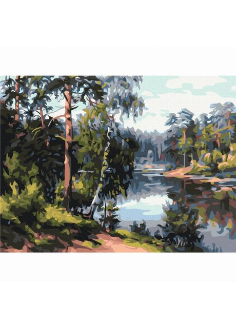 Картина по номерам Живописное озеро в лесу (RBS51969) Brushme (370259749)