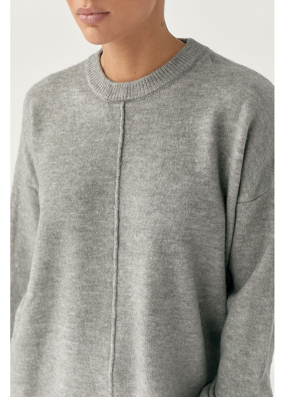 Вязаная свободная кофта с декоративным швом Lurex (372255446)