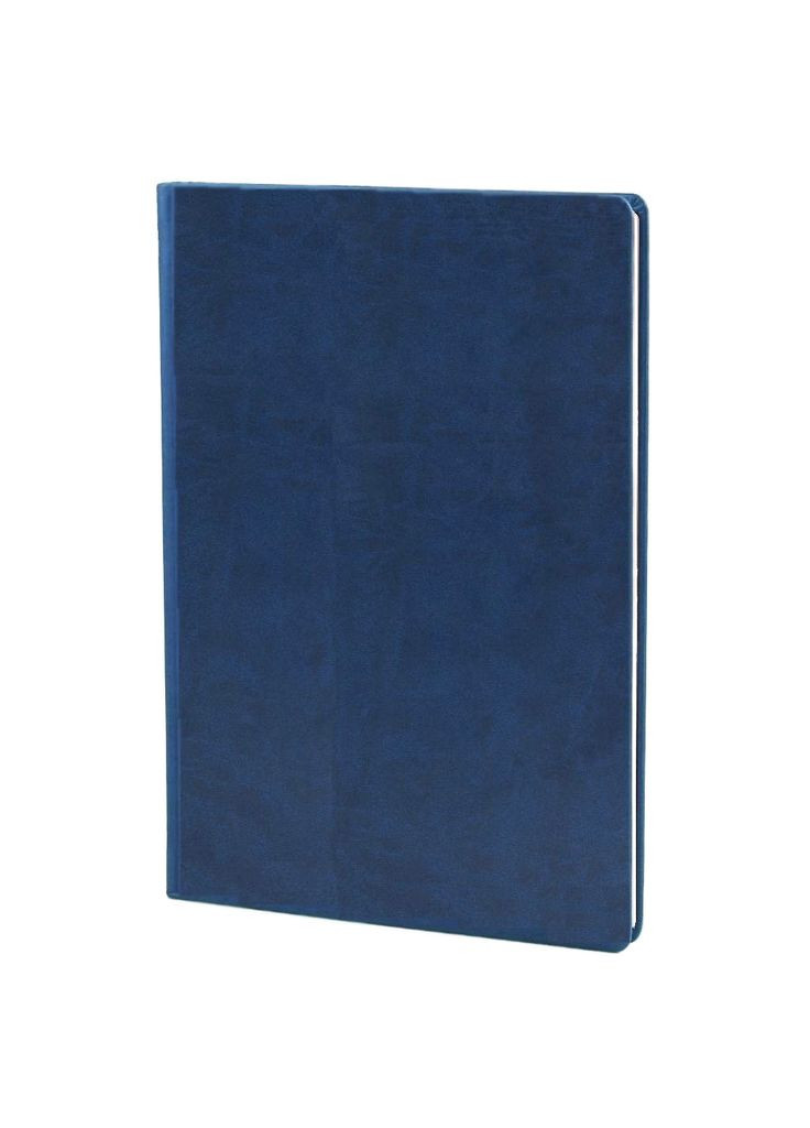 Записная книга А4, 128 листов, кремовая бумага, клетка, обложка искусственная кожа синяя Фабрика Поліграфіст (285718653)
