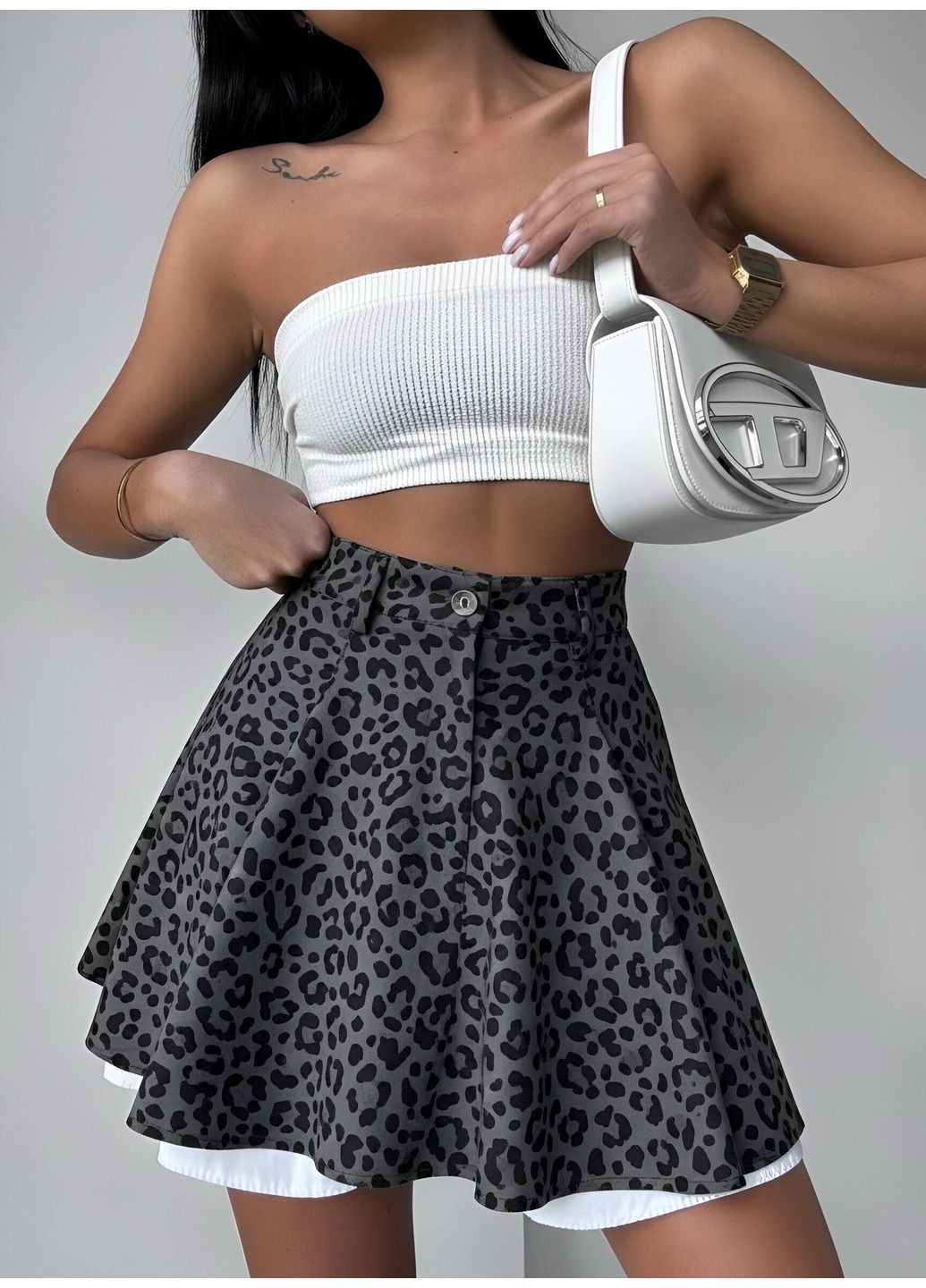 Шорты-юбка в принт Лео Osoblyva (327464229)