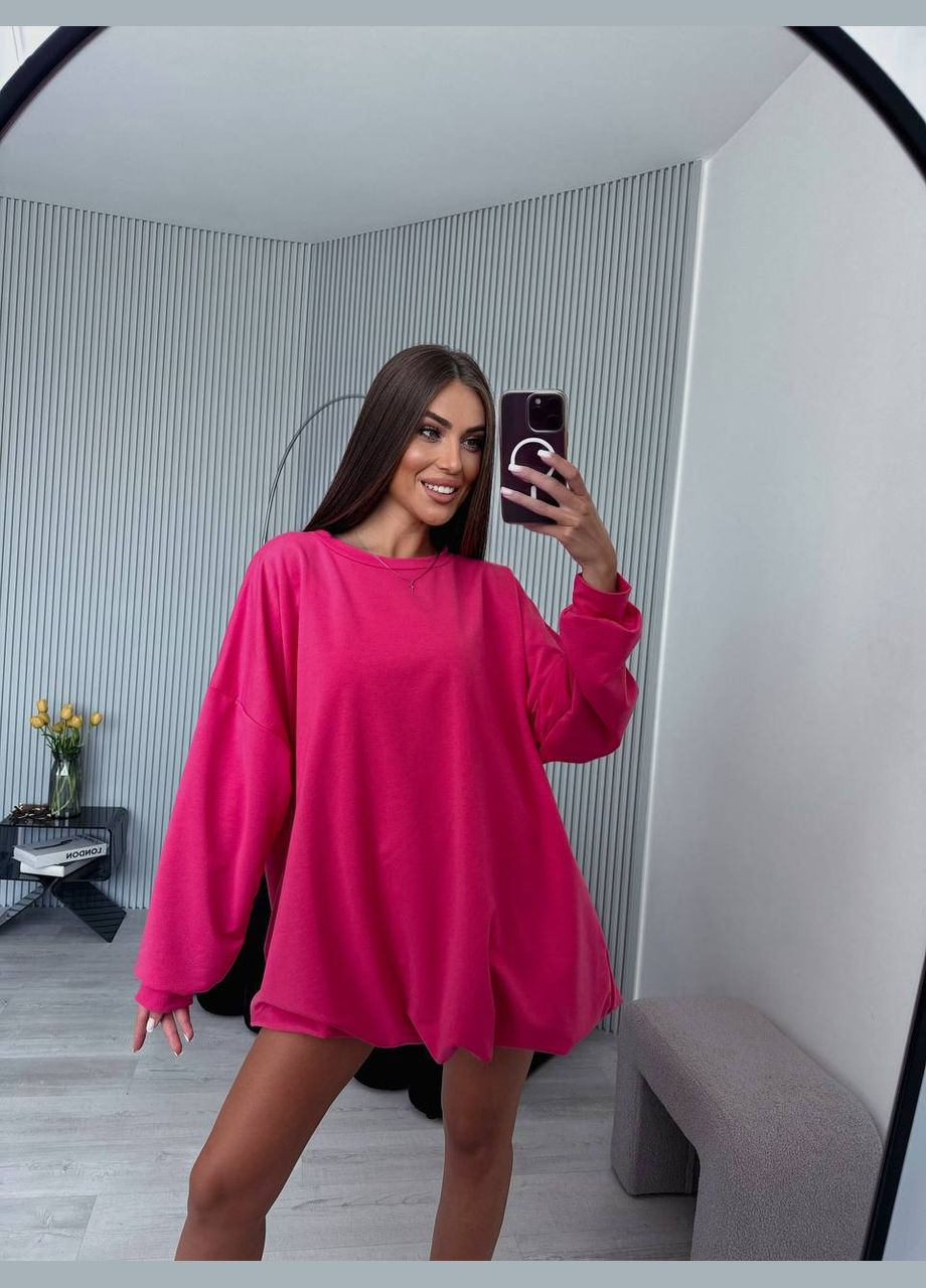 Малинова повсякденний, кежуал жіноча сукня вільного крою оверсайз Style Point однотонна