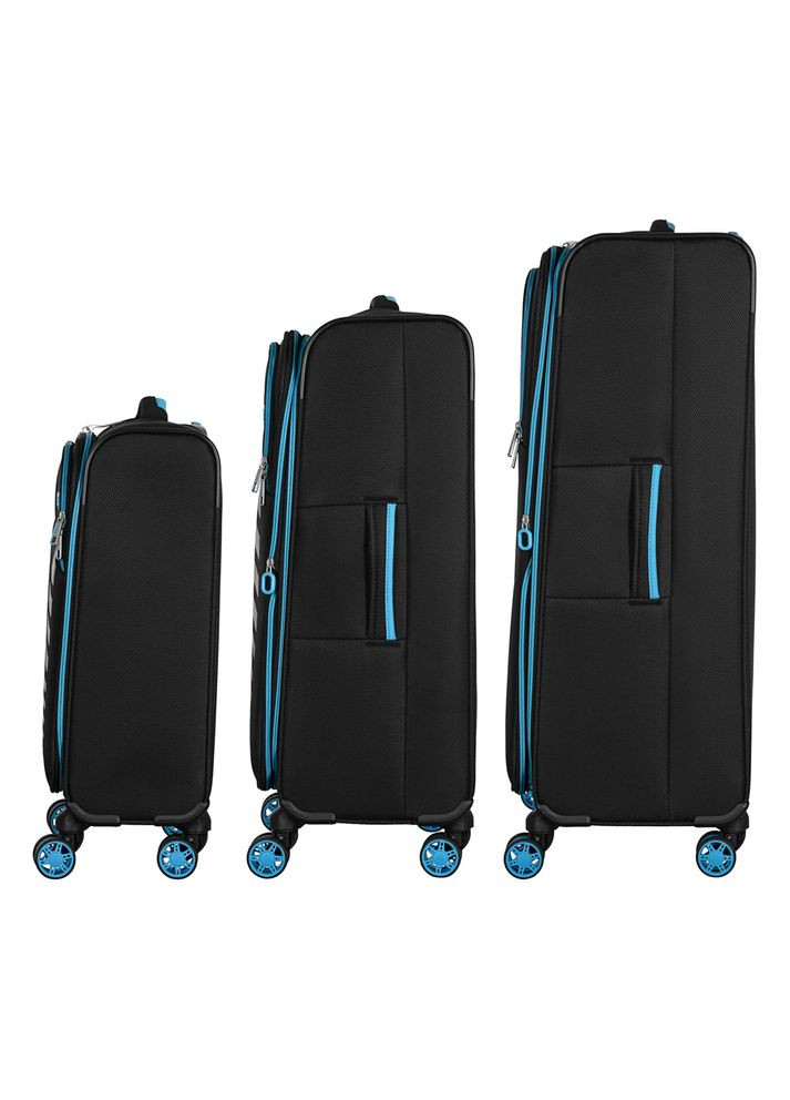 Набор чемоданов, Trek, (L+M+S), TSA, 4 колеса, + 3 рюкзака Cabin (-BPET-CABIN-BK), полиэстр, черный 2E (366830873)