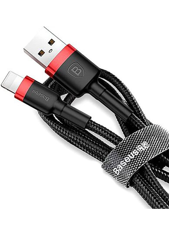 Кабель Cafule Cable Lightning 1m 2.4A Red Black Baseus (301469709)