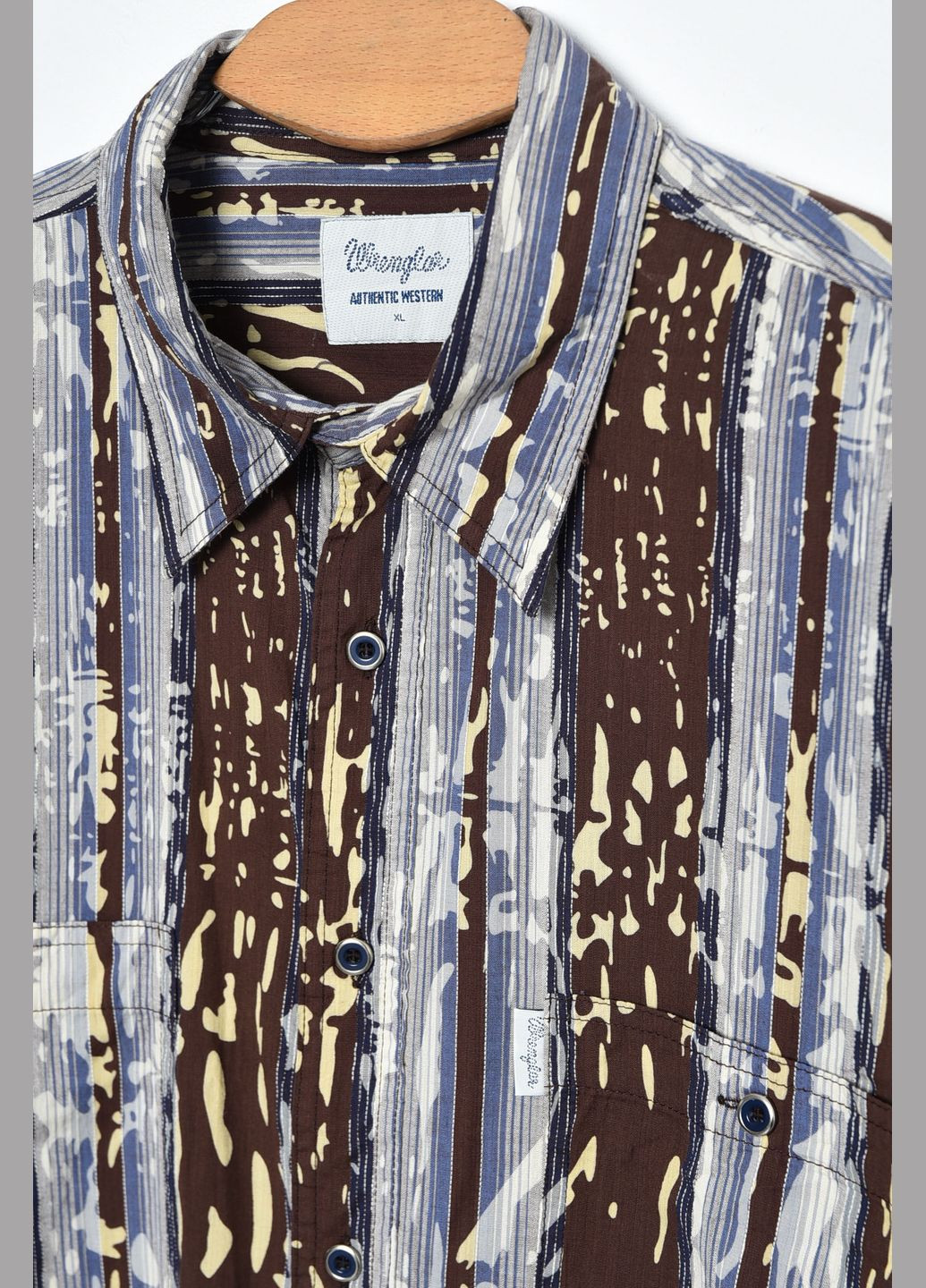 Сорочка чоловіча батальна коричневого кольору Let's Shop (276835960)