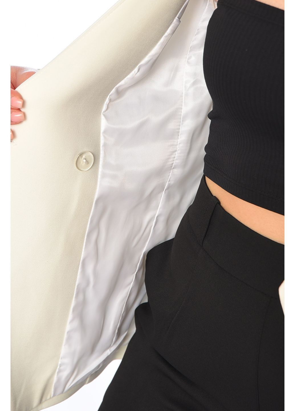 Піджак жіночий однотонний білого кольору Let's Shop (363255608)