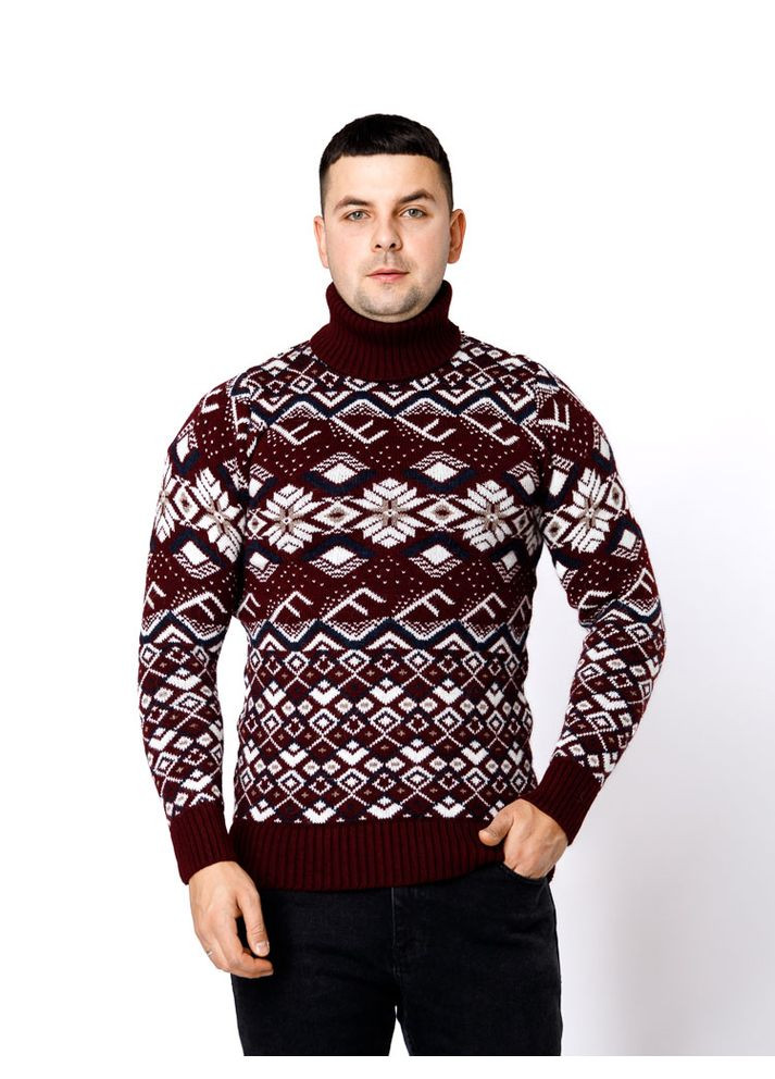 Бордовый зимний мужской свитер цвет бордовый цб-00233269 Gerekli