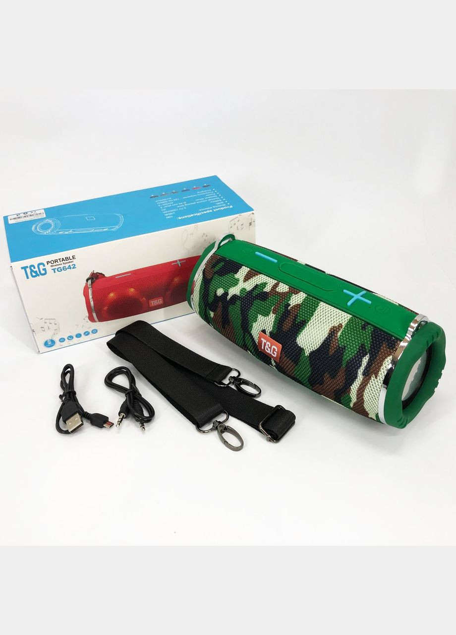 Портативна колонка TG642 з RGB підсвічуванням та ремінцем, колонка для вечірки. Колір: камуфляж TG (372908478)