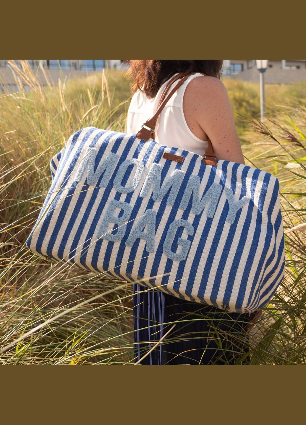 Сумка Mommy bag stripes electric blue () Childhome CWMBBSTBL (331790110)