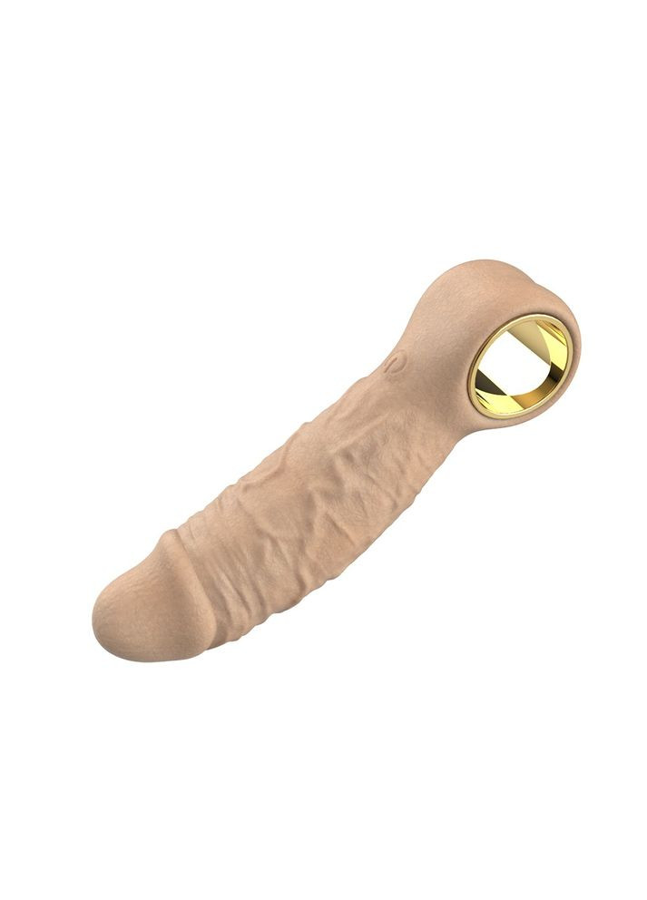 Фалоімітатор реалістичний Cutie 69 ECSTASY з тримачем у вигляді кільця, 10 вібро-режимів Chisa (322859145)