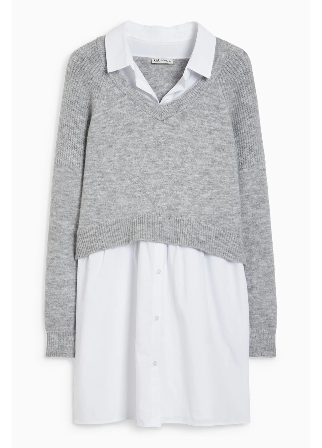 Серый демисезонный свитер-туника для беременных C&A