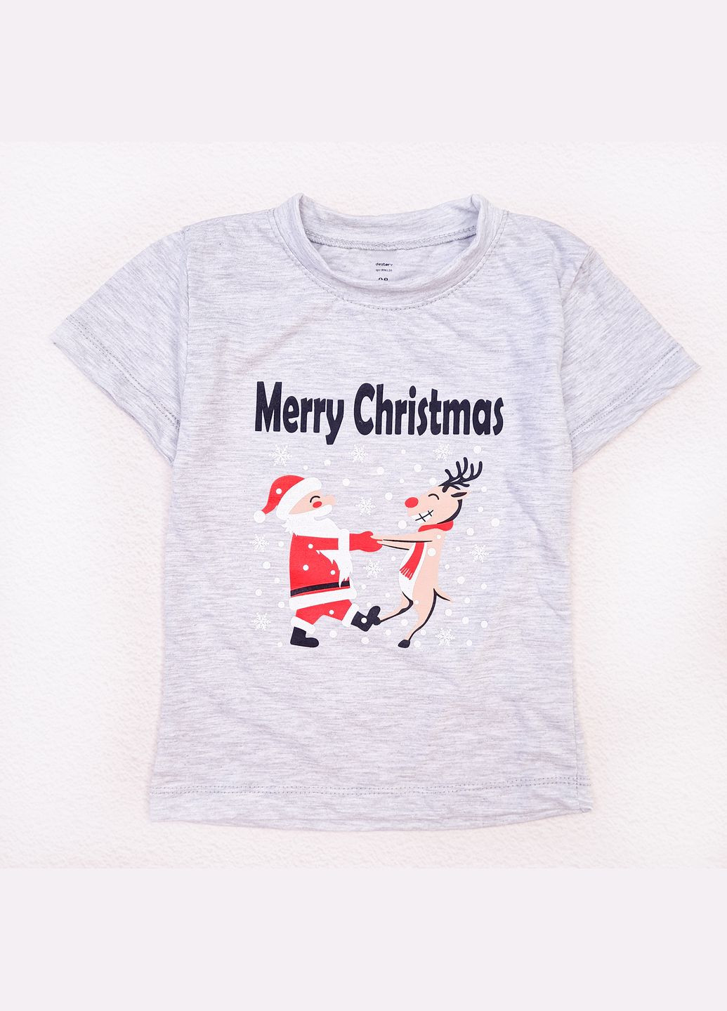 Сіра демісезонна футболка дитяча сіра кулір merry christmas сірий dexter's