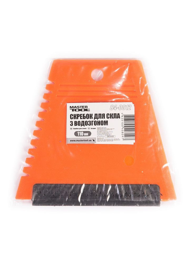 Скребок автомобільний для льоду з водозгоном 110х120 мм 84-0012 Mastertool (364121505)