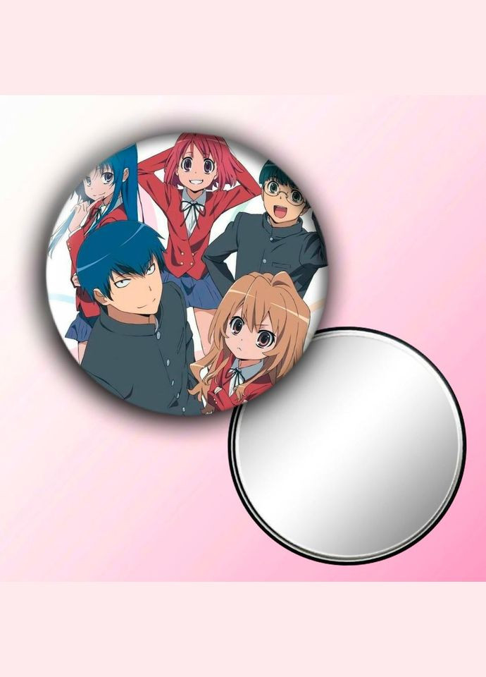 Дзеркальце косметичне кишенькове Аніме Тора дора #0004 із малюнком круглий 56 мм No Brand (309156211)