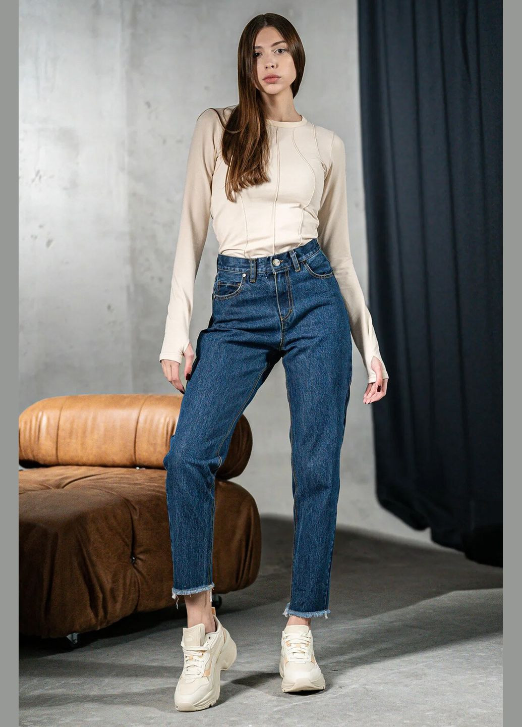 Джинсы мом женские зауженые Denim Mom Синие Teamv - (317310427)