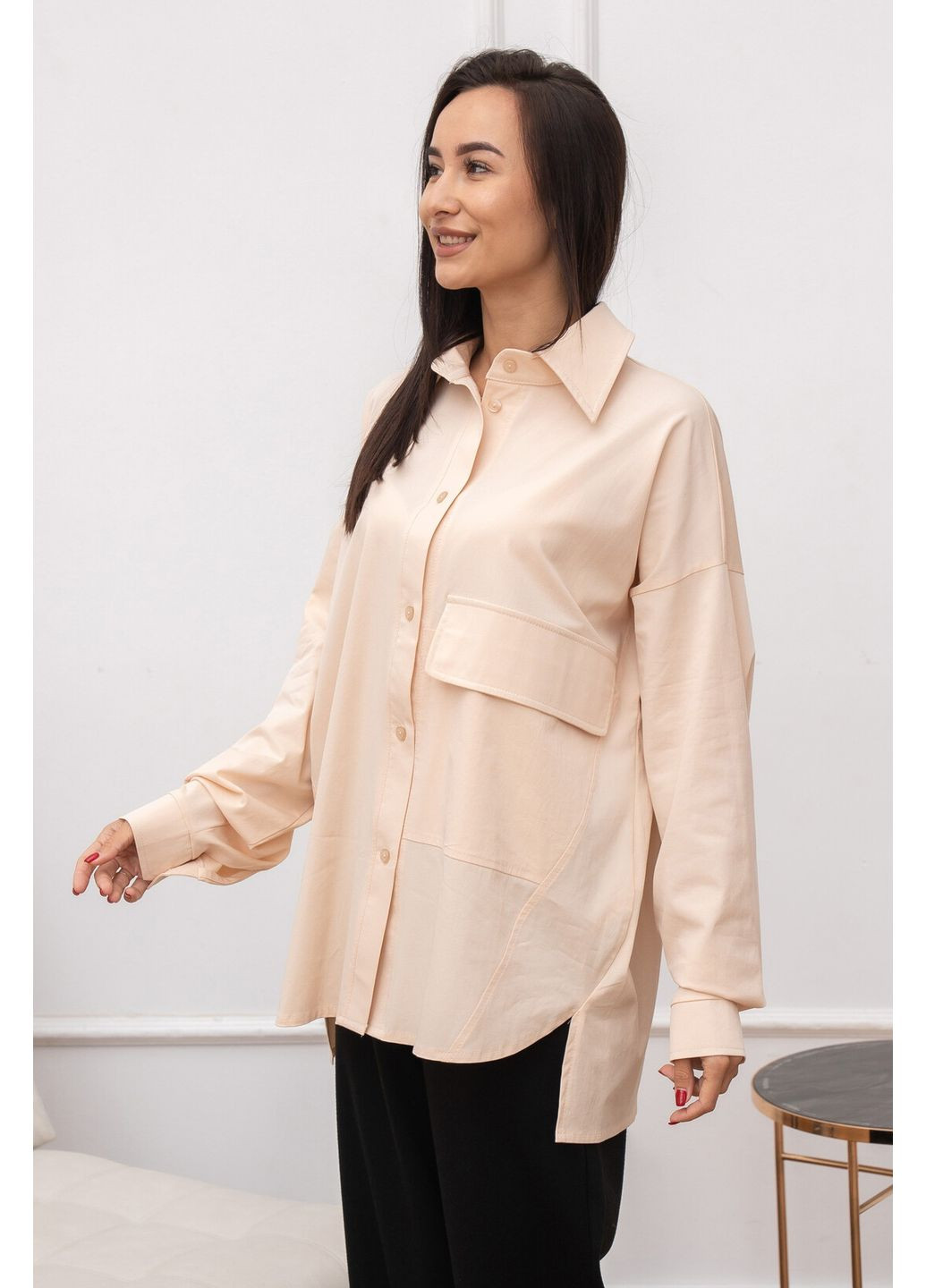 Кремовая праздничный, классическая рубашка RiMari