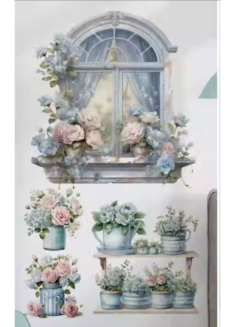 Наклейка на стену Цветы вазоны (лист 60 х 90 см) Б410 SY-AB No Brand (356767876)