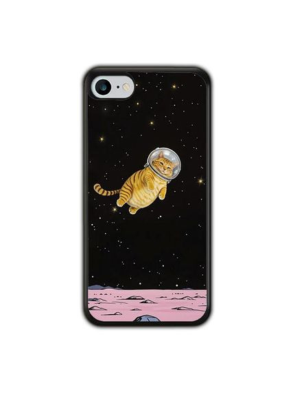 Чохол для Apple Iphone 8 Котик космонавт Чорний No Brand (302085340)