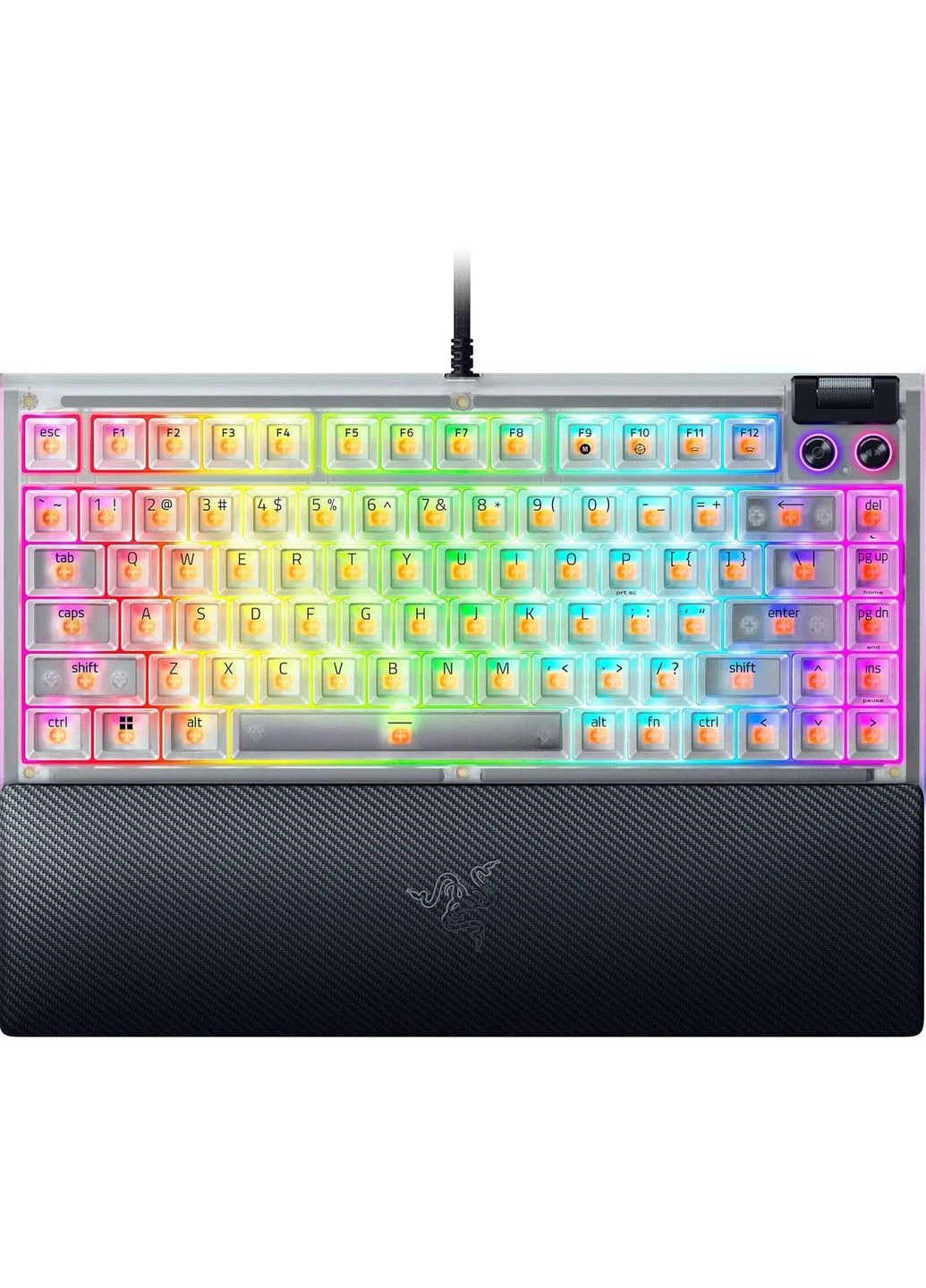 Механическая клавиатура BlackWidow V4 75% RGB 83key Mechanical Tactile Switch GEN-3, USB-A, EN, Phantom White Ed. Razer (397972952)