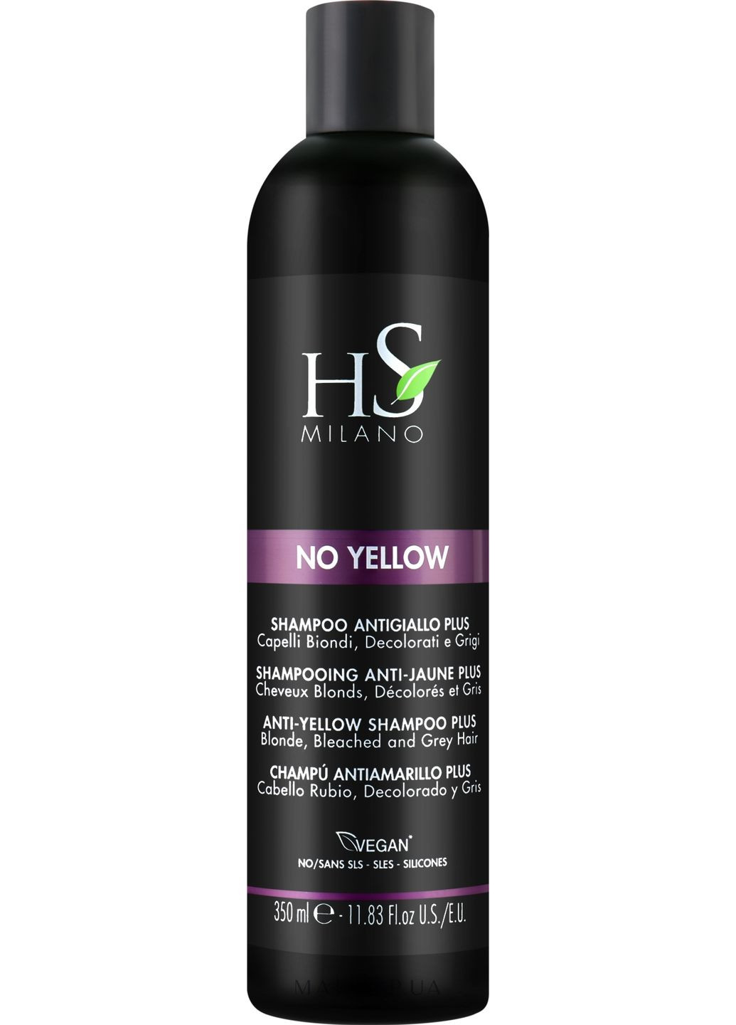 Шампунь проти жовтизни для блонда, освітленого та сивого волосся No Yellow Shampoo 1000ml (1264493-192923) HS Milano (369107795)