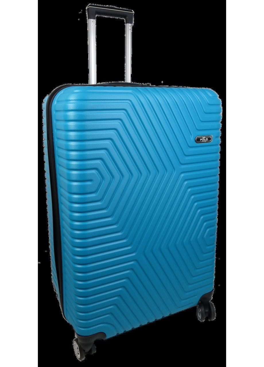 Велика пластикова валіза на колесах 115L Polo блакитна No Brand (361156664)