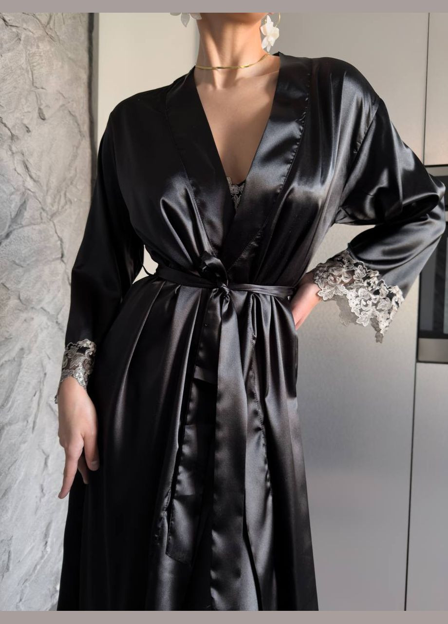 Халат жіночий атласний +нічна сорочка No Brand (329369950)