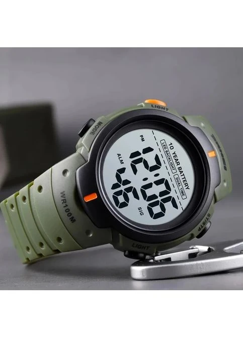 Тактический набор часы Skmei кварцевые 45 мм темно-зеленые No Brand Neon Survival 10 Bar (401961866)