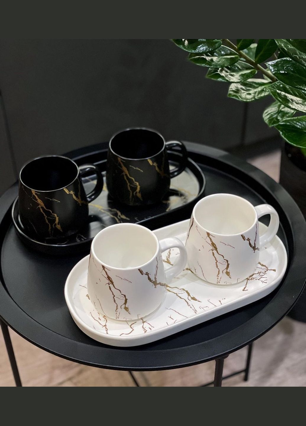 Блюдо порцелянове овальне Мармурова Розкіш, 30см No Brand (297514871)