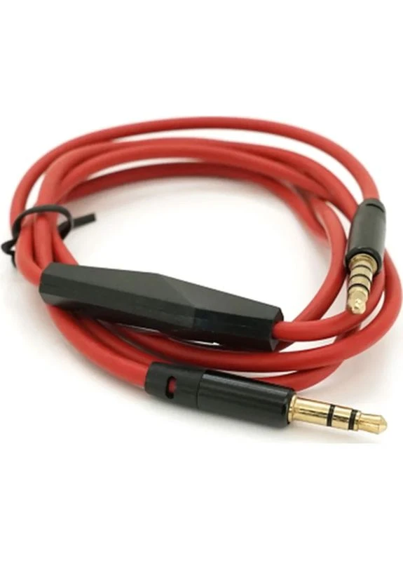 Кабель мультимедийный 3.5mm M to 3.5mm M 1.0m + microphone red (ZDL-AUXcM/1.0m) Voltronic (399676488)