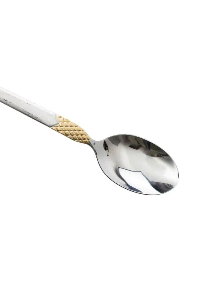 Столовые ложки 6 штук из нержавеющей стали ложки столовые 21 см Серебро с золотом Jooki (358706524)