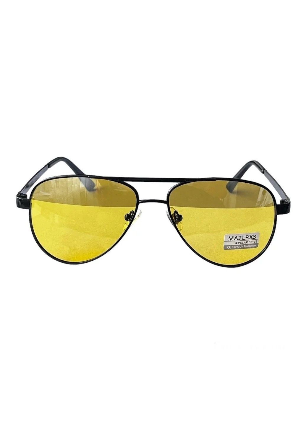 Окуляри для водіїв антіблікові з полярізацією авіатори чорні No Brand (305066173)