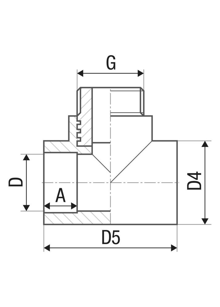 Тройник PP-r с наружной резьбой 20 мм х 1/2" ITAL (316095258)