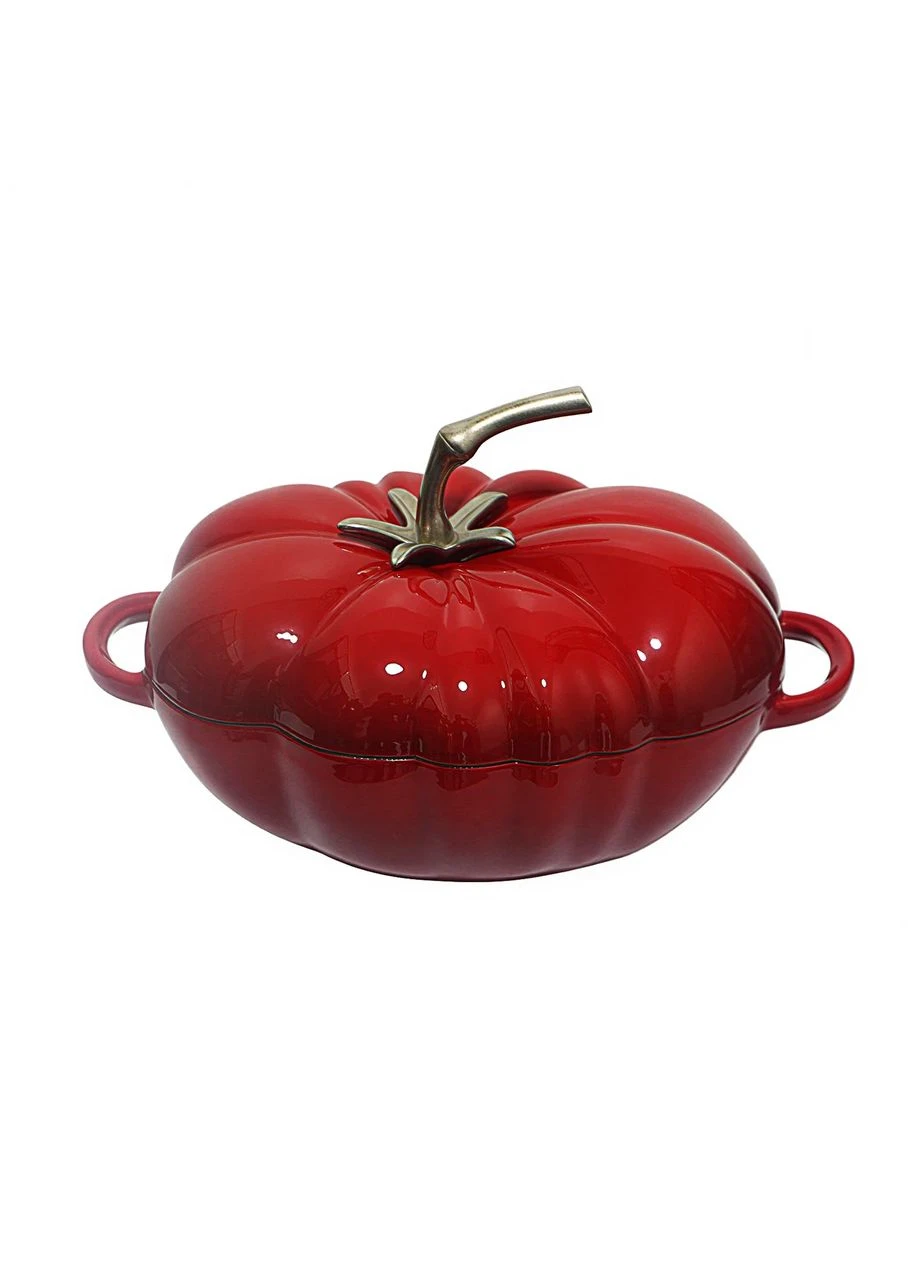 Каструля чавунна Томат 2,5 л емальована червона 27x21x19 см No Brand (400977292)