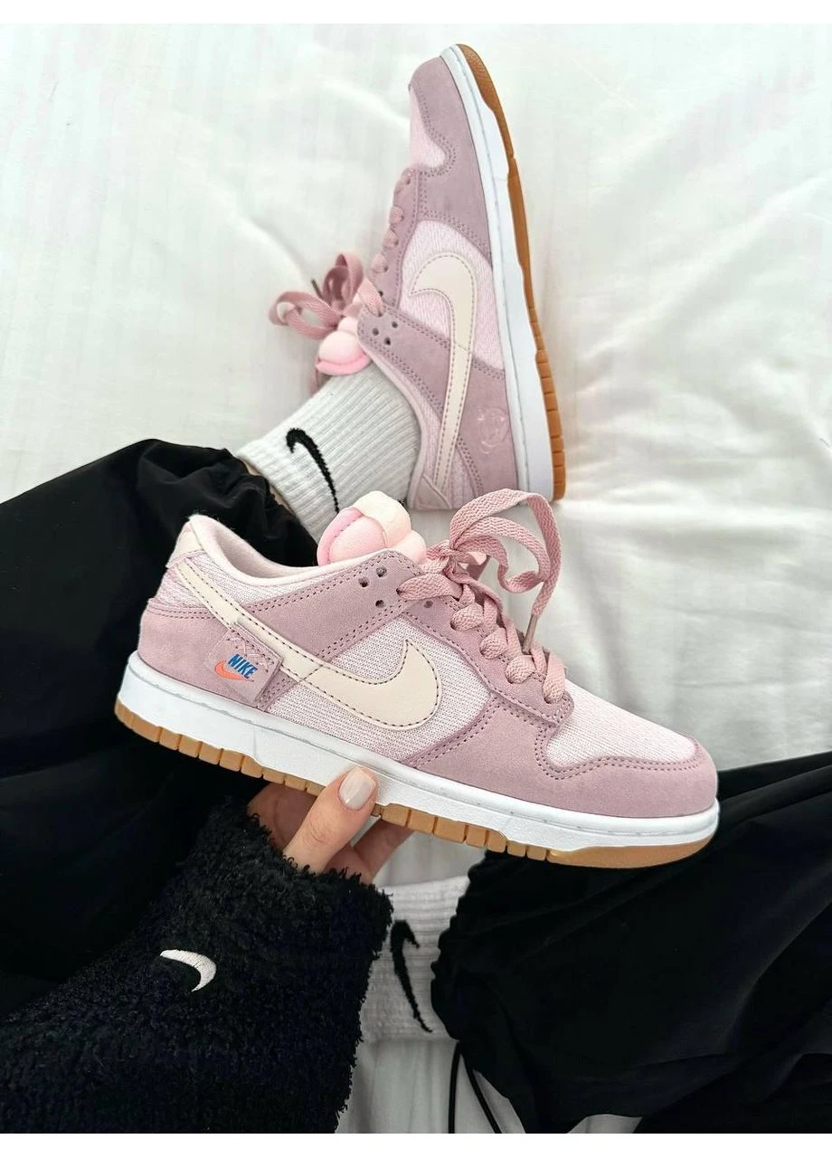 Рожеві кросівки чоловічі nike sb dunk low teddy bear pink найк сб данк рожеві демісезон No Brand