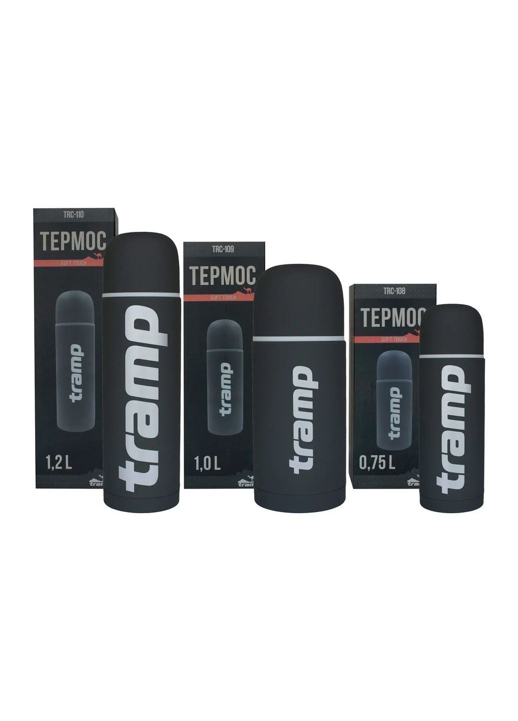 Термос Soft Touch 0.75 л,, для чаю та кави (TRC-108-grey) Tramp (363132401)