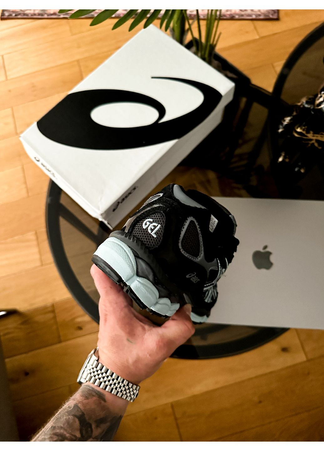 Чорні Осінні кросівки чоловічі і жіночі asics gel-nyc black blue | асікс гель нюк чорні No Brand