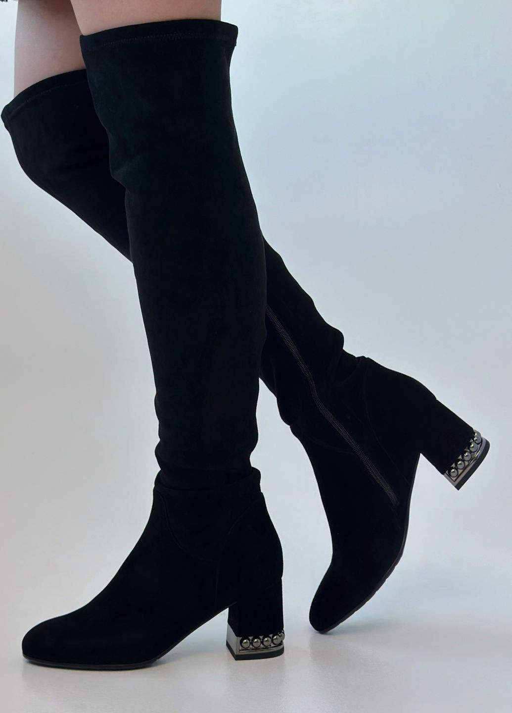 Черные осенние ботфорты женские Respect