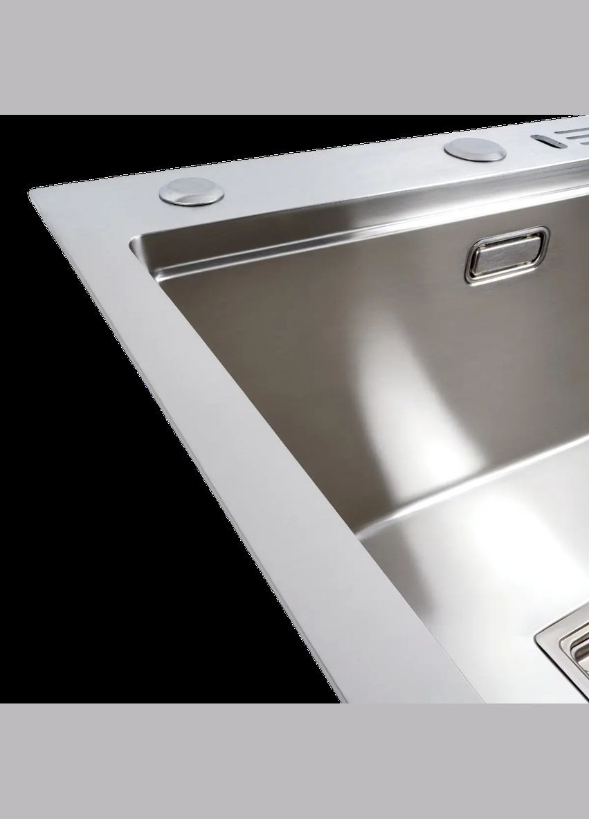 Набор кухонной мойки со смесителем 50*50 нержавейка Handmade Platinum (336938423)