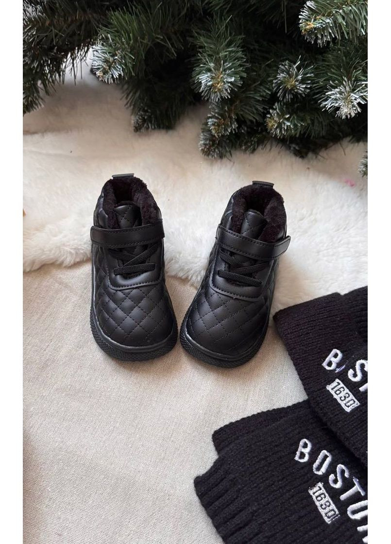 Цветные зимние детские ботинки цвет черный 10956 No Brand