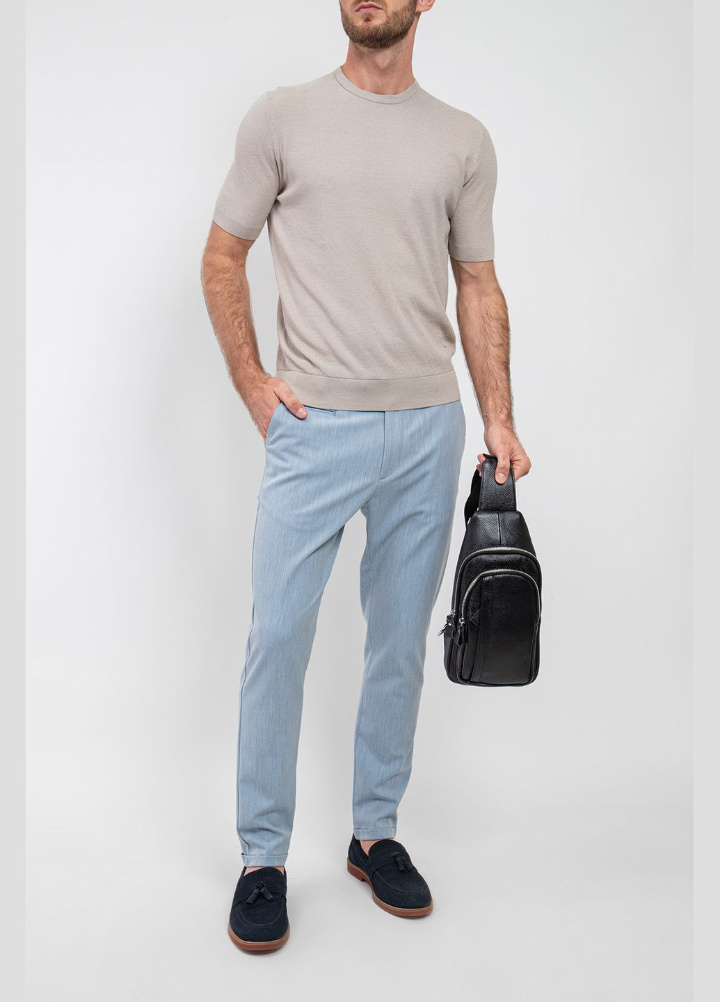 Голубые кэжуал демисезонные брюки Les Deux