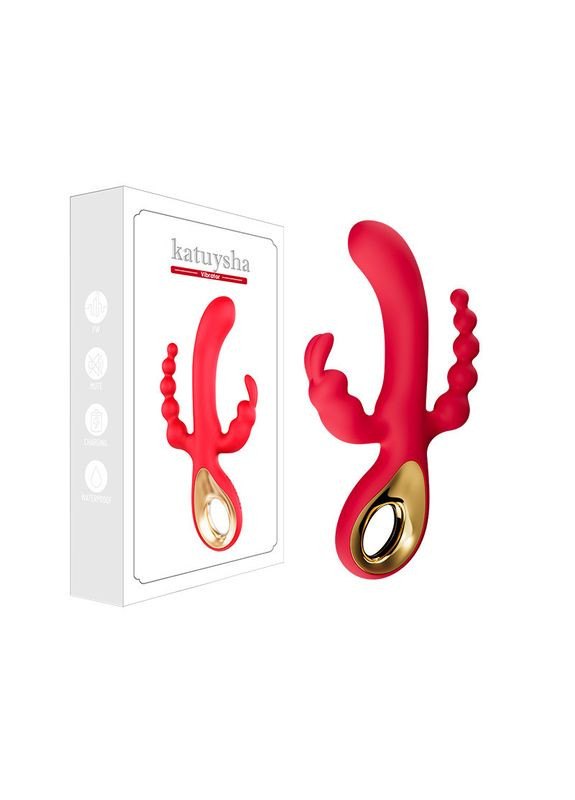 Вібратор-кролик червоного кольору для стимуляції точки G, на акамуляторі No Brand (315725407)