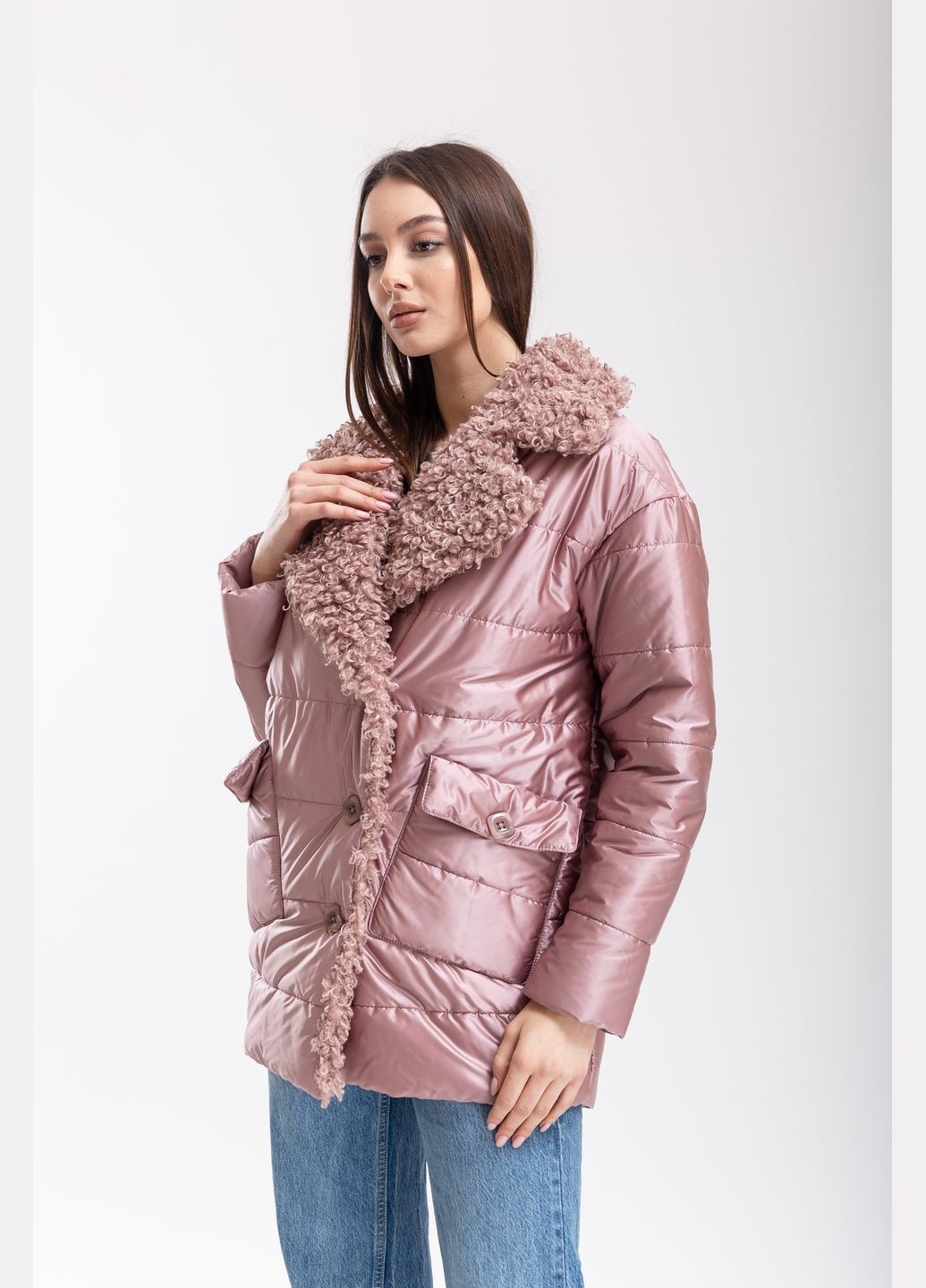 Розовая зимняя куртка розовый зима повседневный Alberto Bini