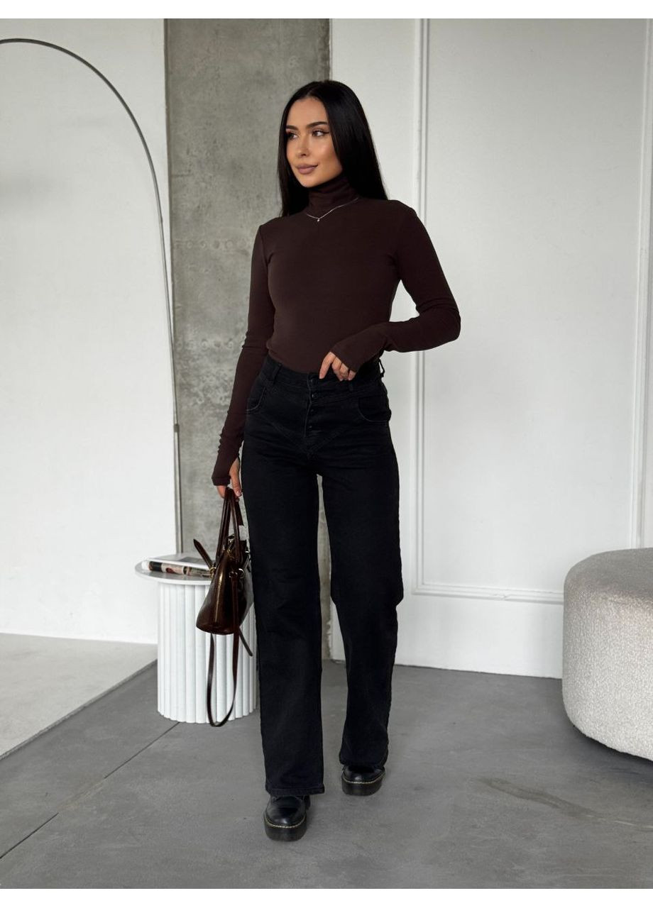 Коричневый демисезонный женский термогольф коричневого цвета 35384 No Brand