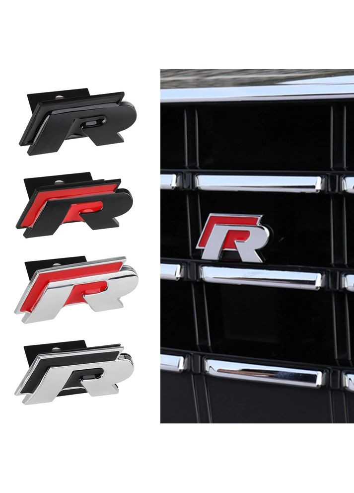 Емблема напис R у решітку хром+чорна 54.5 мм метал Volkswagen (369610400)