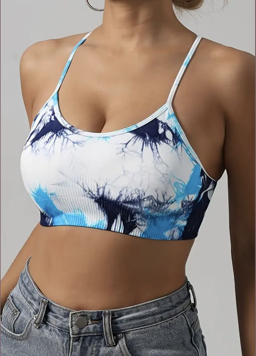 Костюм для фітнесу (спортивний комплект) тай-дай, шорти + топ No Brand (322736315)