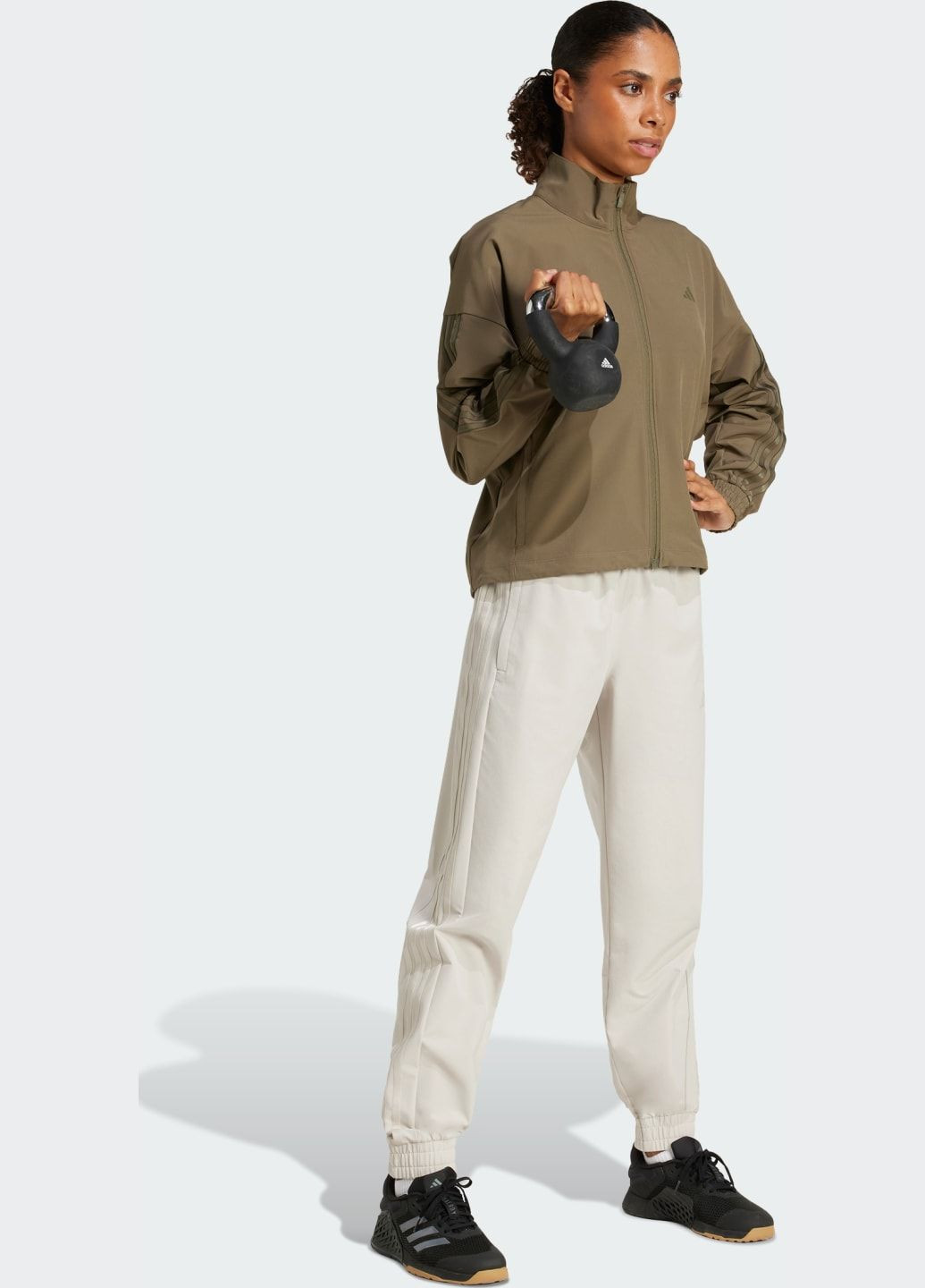 Джоггеры Pacer All Gym 3-Stripes Woven Mid-Rise adidas (350612766)