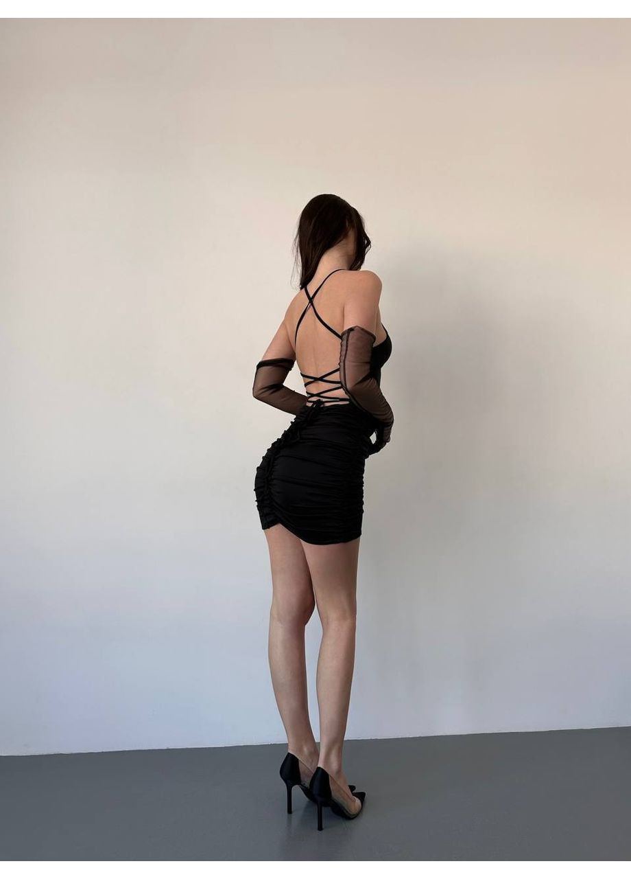 Черное праздничный платье Vione однотонное