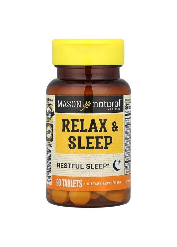 Комплекс Relax and Sleep,, 90 таблеток Mason Natural (372506340)