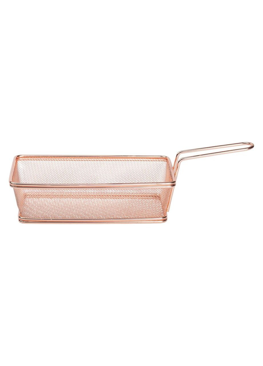 Кошик сервірувальний для подачі фрі та снеків 21х11.5х5.5 см з нержавіючої сталі Рожевий HP-19-11-R (A-033469) Zhongjing (361242421)