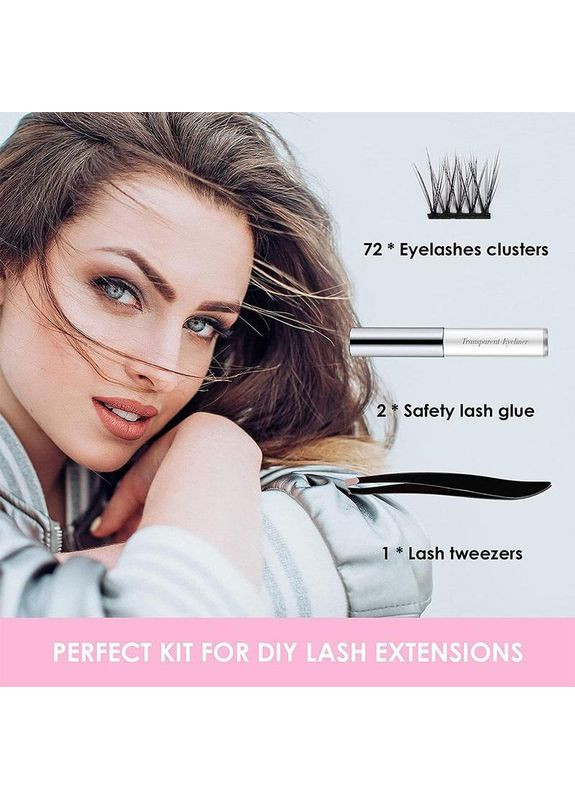 Нарощування вії вдома - багаторазові кластери накладні Пучки макіяж куточки + підводка для надягання Magnetic Lashes (366668499)